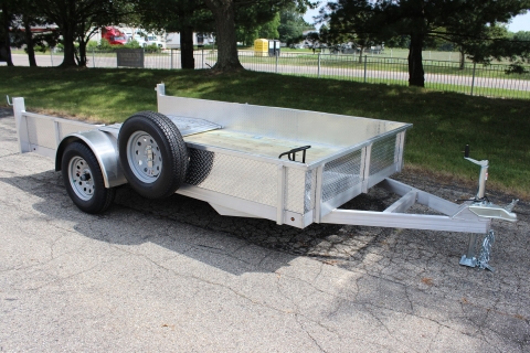 Open 12′ Aluminum/Wood Deck Utility Trailer