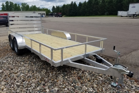 Open 16′ Tandem Aluminum/Wood Deck Utility Trailer